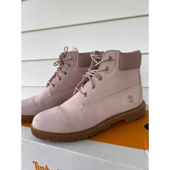 Timberland Womens 6-Inch Premium Waterproof Boots Pink Nubuck Size 7 - Picture 2 of 6